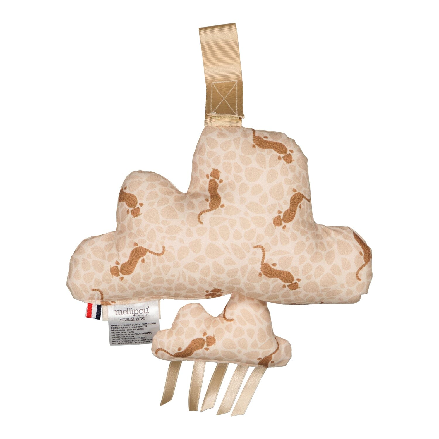 Mini doudou musical en forme de nuage - Elvis coussins musicaux mini nuages MELLIPOU