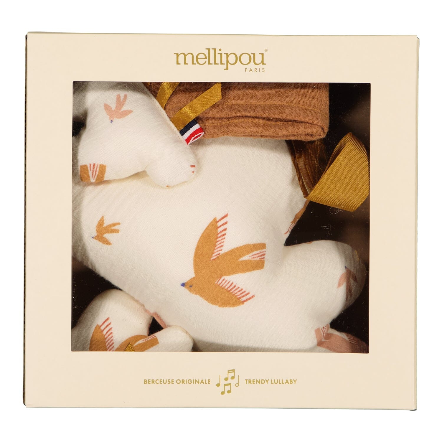 Coffret naissance Swift - nuage musical et doudou lange coffret naissance classique MELLIPOU