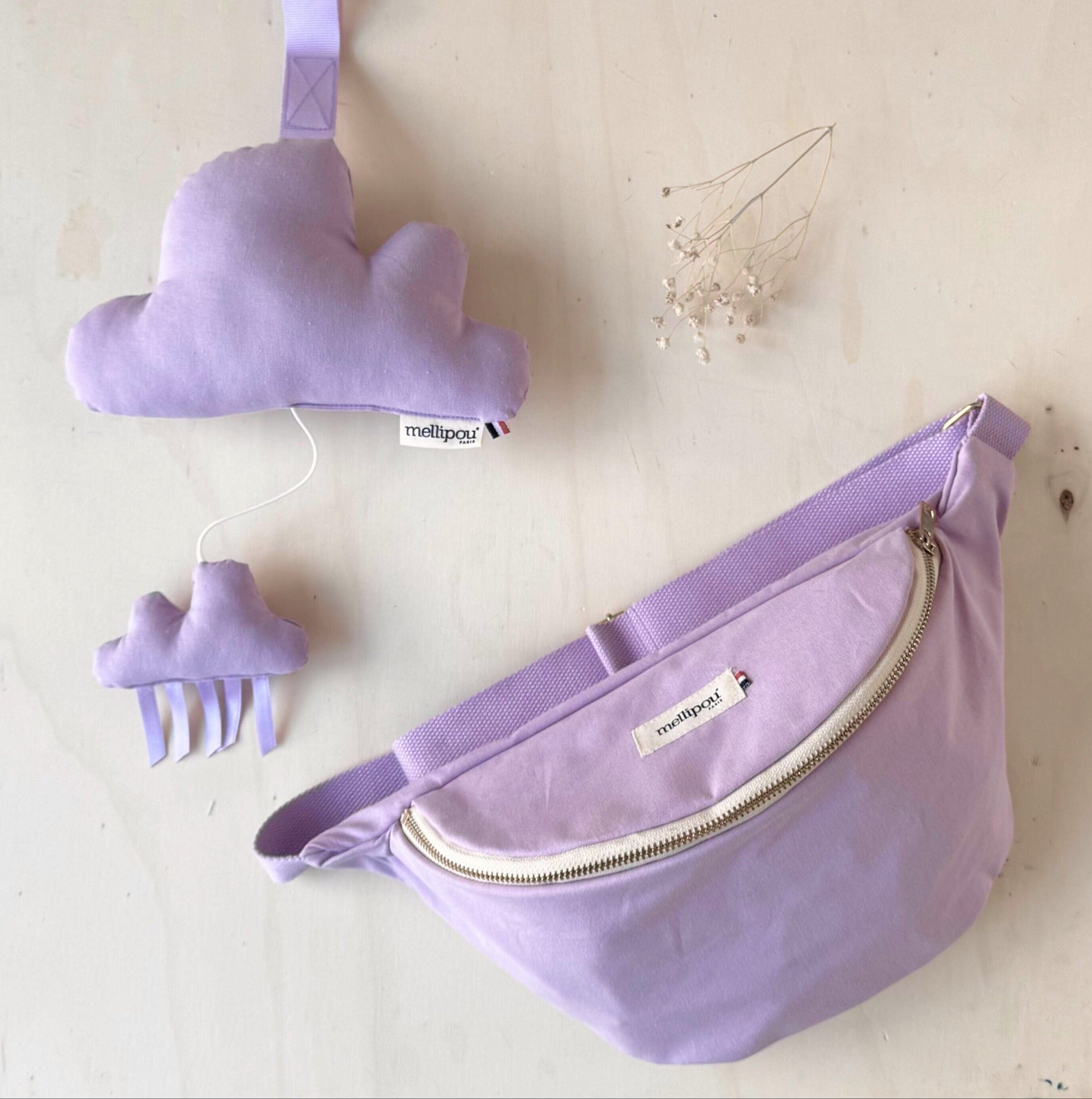 Cadeau maman bébé personnalisable -Cyrus sac banane coussin musicaux MELLIPOU