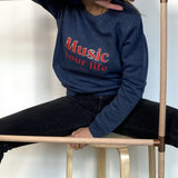 Sweat-shirt femme culte - "Music your life" - Bleu Jean sweatshirt music MELLIPOU