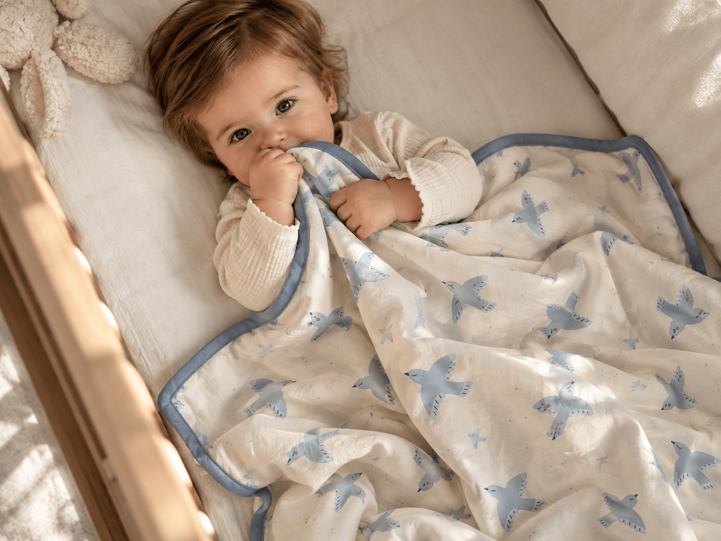 Plaid enfant personnalisable Patti coussins musicaux mini nuages MELLIPOU