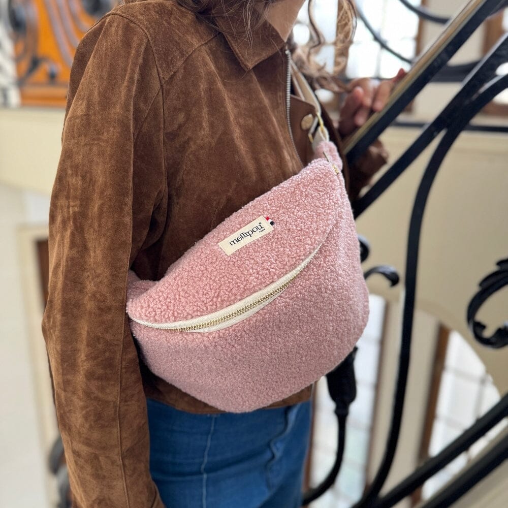 Banane à langer moumoute rose - Pink Sac banane à langer MELLIPOU