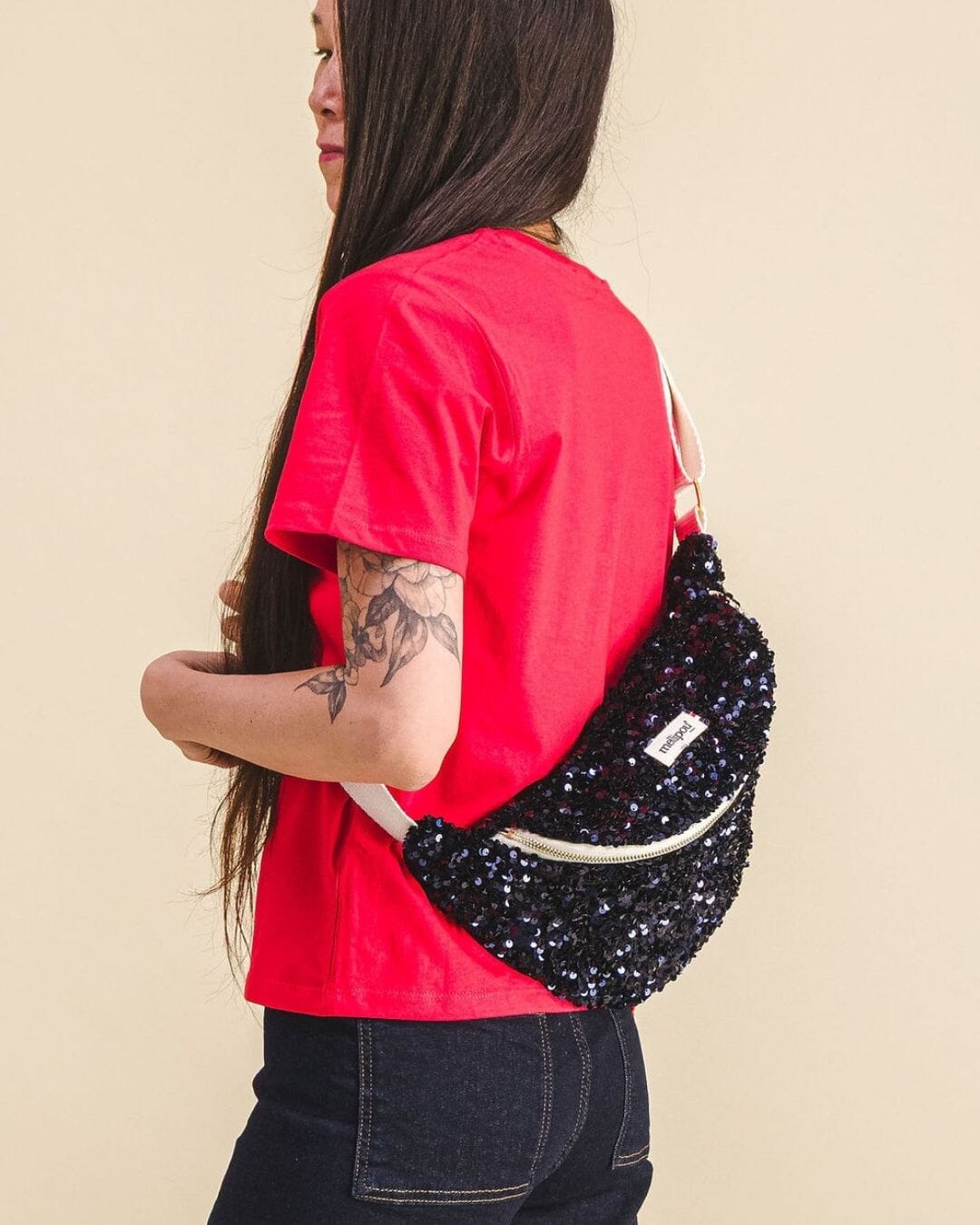 Banane à langer sequins bleue - Roland Sac banane à langer MELLIPOU