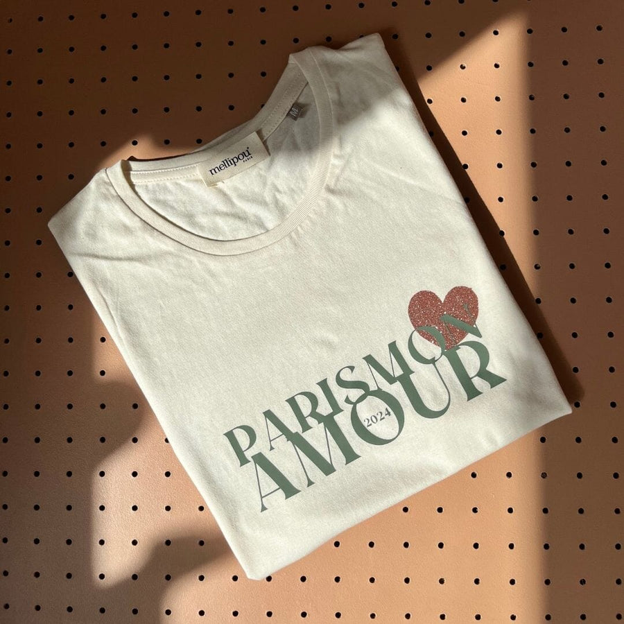 Tee-shirt femme écru - Paris mon amour tee-shirt MELLIPOU