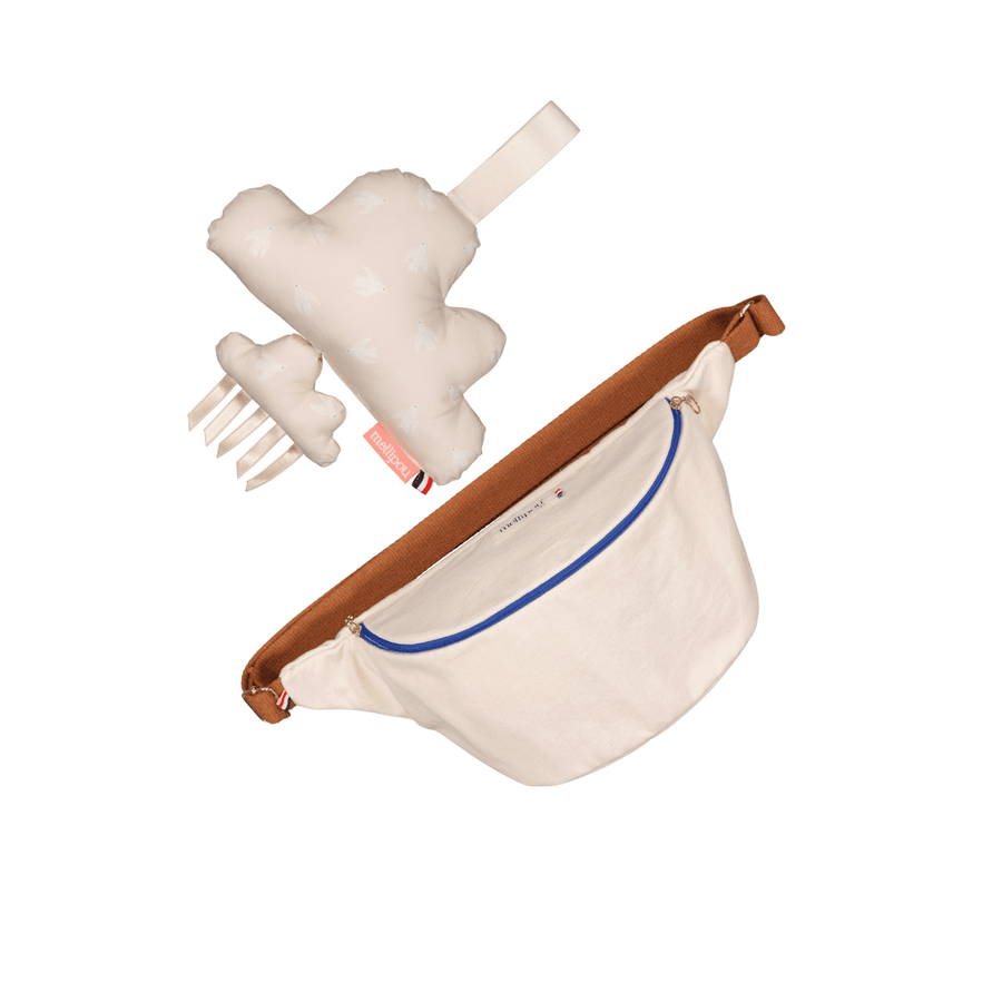 Coffret maman bébé personnalisable - Kyo sac banane coussin musicaux MELLIPOU