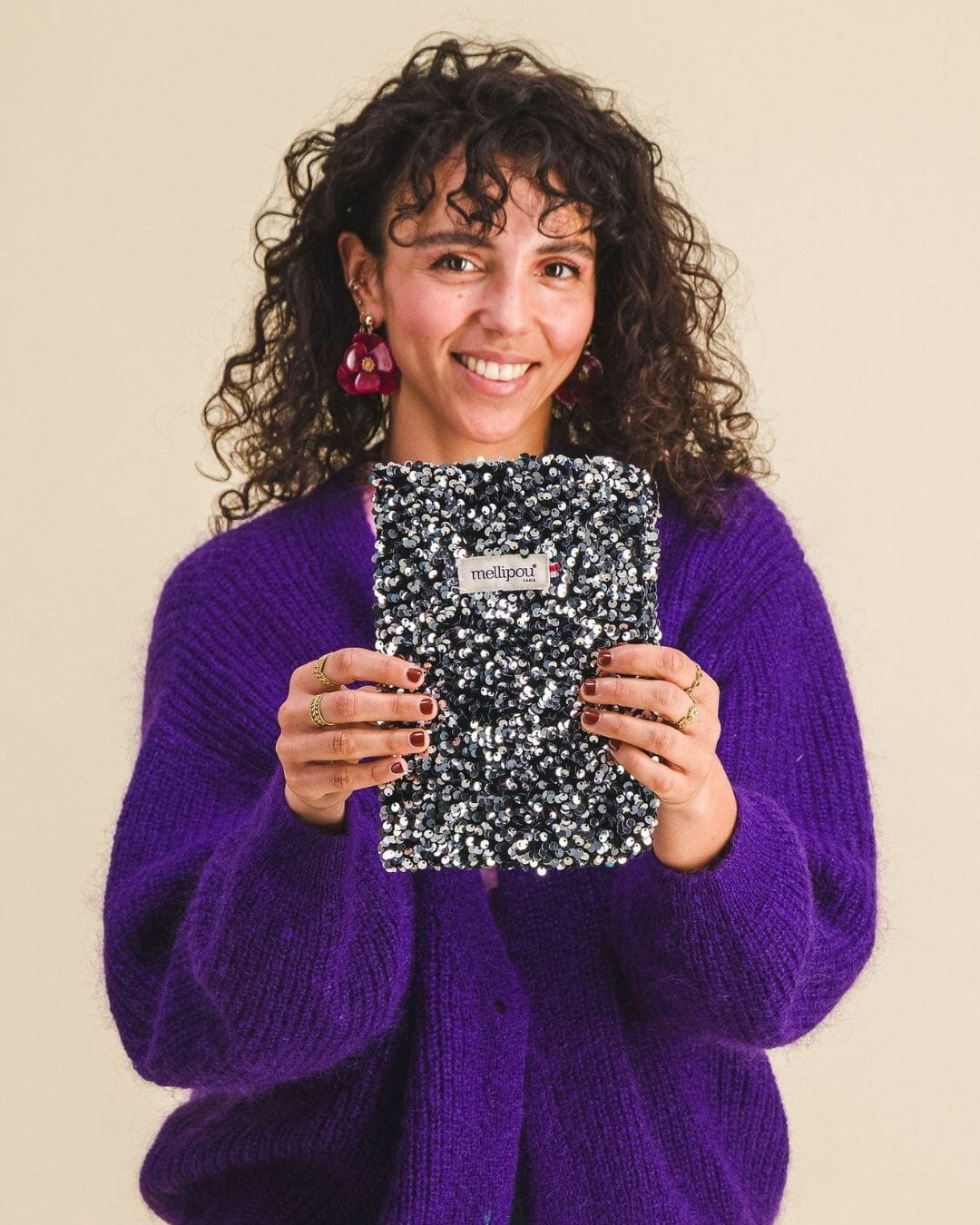 Protège carnet de santé sequins argentés - Jacky Carnet de santé MELLIPOU