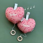 Coussin musical bébé coeur - Amour coussins musicaux mini nuages MELLIPOU