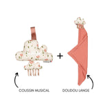 Coffret naissance mixte doudou et coussin - Holiday coffret naissance classique MELLIPOU