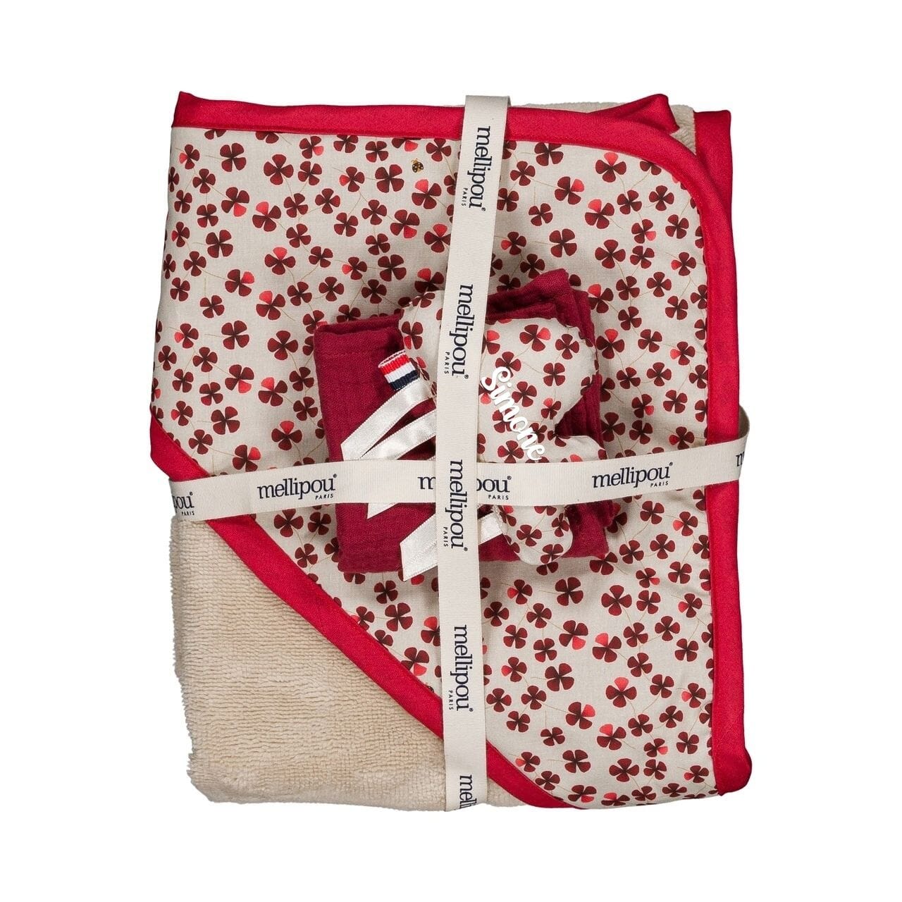 Coffret personnalisable cape de bain Nina coffret naissance classique MELLIPOU