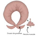 Coffret maternité coussin de grossesse et nuage musical Pink Coussin d'allaitement MELLIPOU