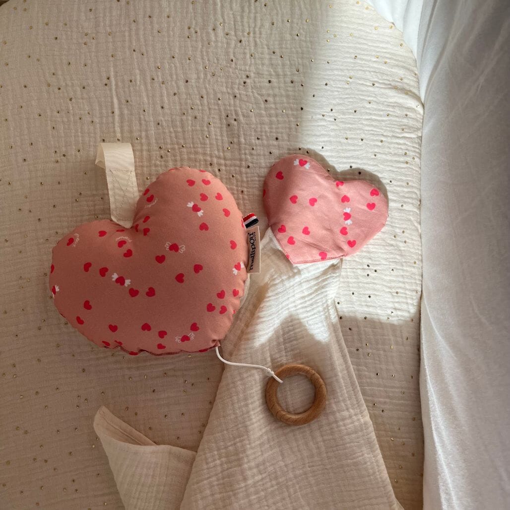 Coussin musical bébé coeur - Amour coussins musicaux mini nuages MELLIPOU