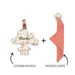 Coffret naissance mixte doudou et coussin - Holiday coffret naissance classique MELLIPOU