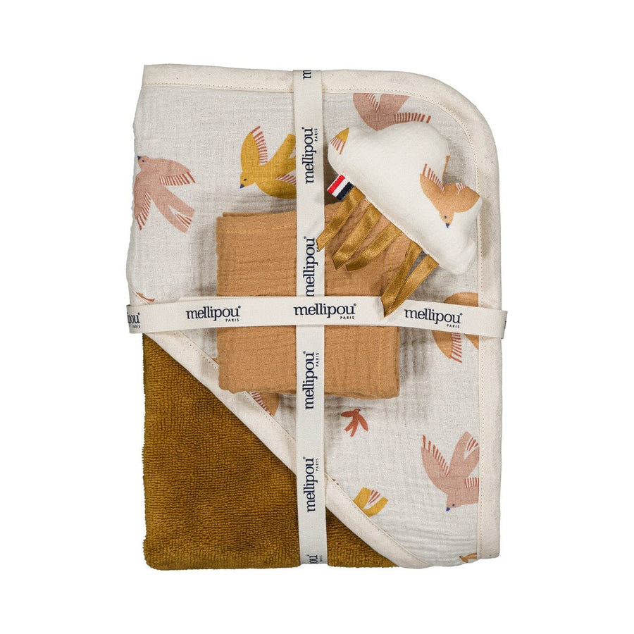 Coffret naissance cape de bain, doudou lange - Swift coffret naissance classique MELLIPOU