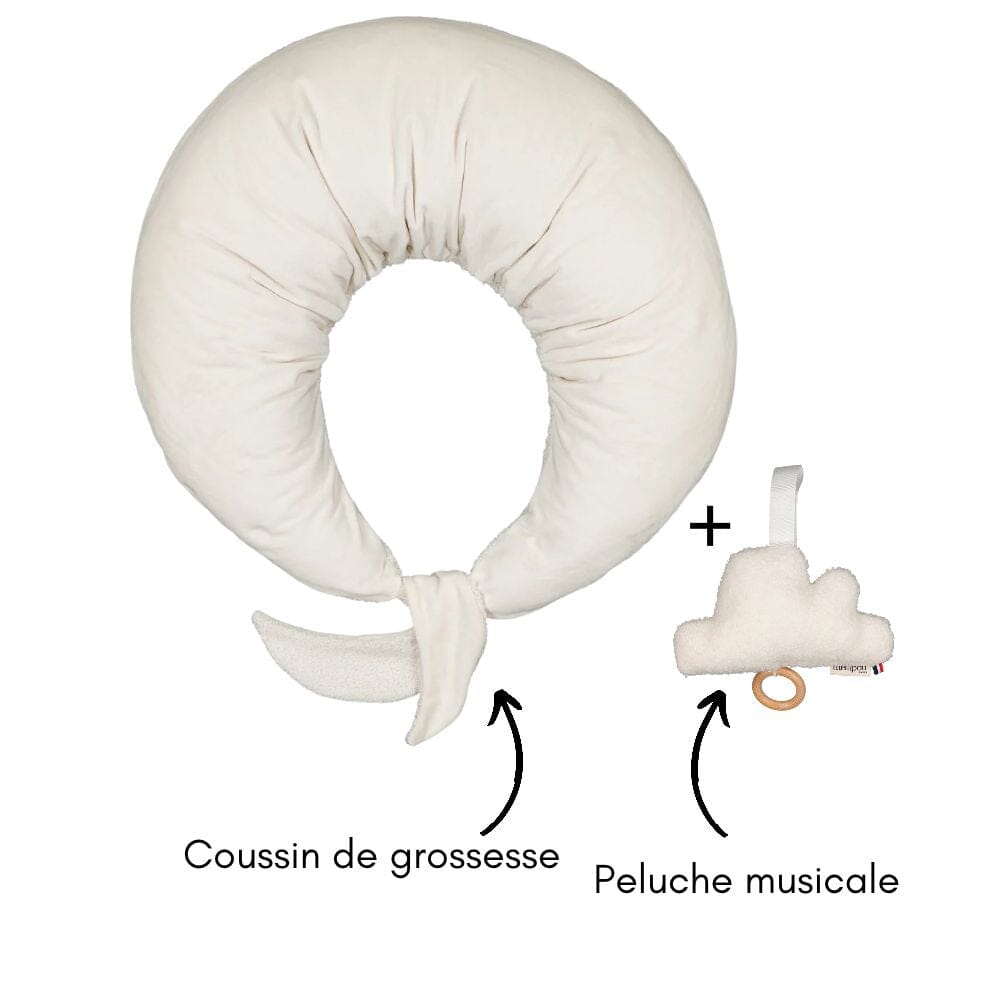 Coffret Maternité coussin de grossesse & nuage musical Donna Coussin d'allaitement MELLIPOU