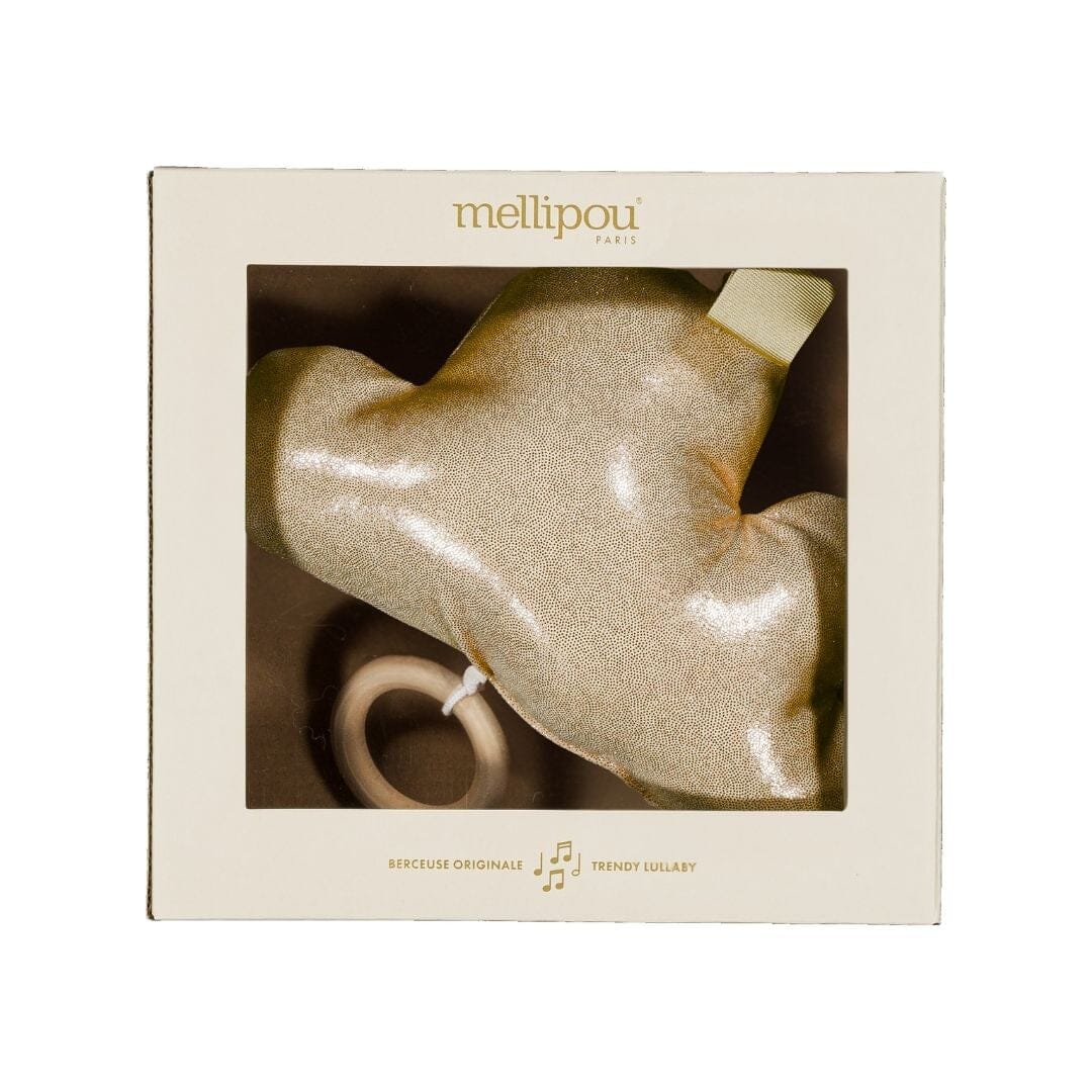 Coussin musical doré pailletté - Chantal Nuage musical MELLIPOU