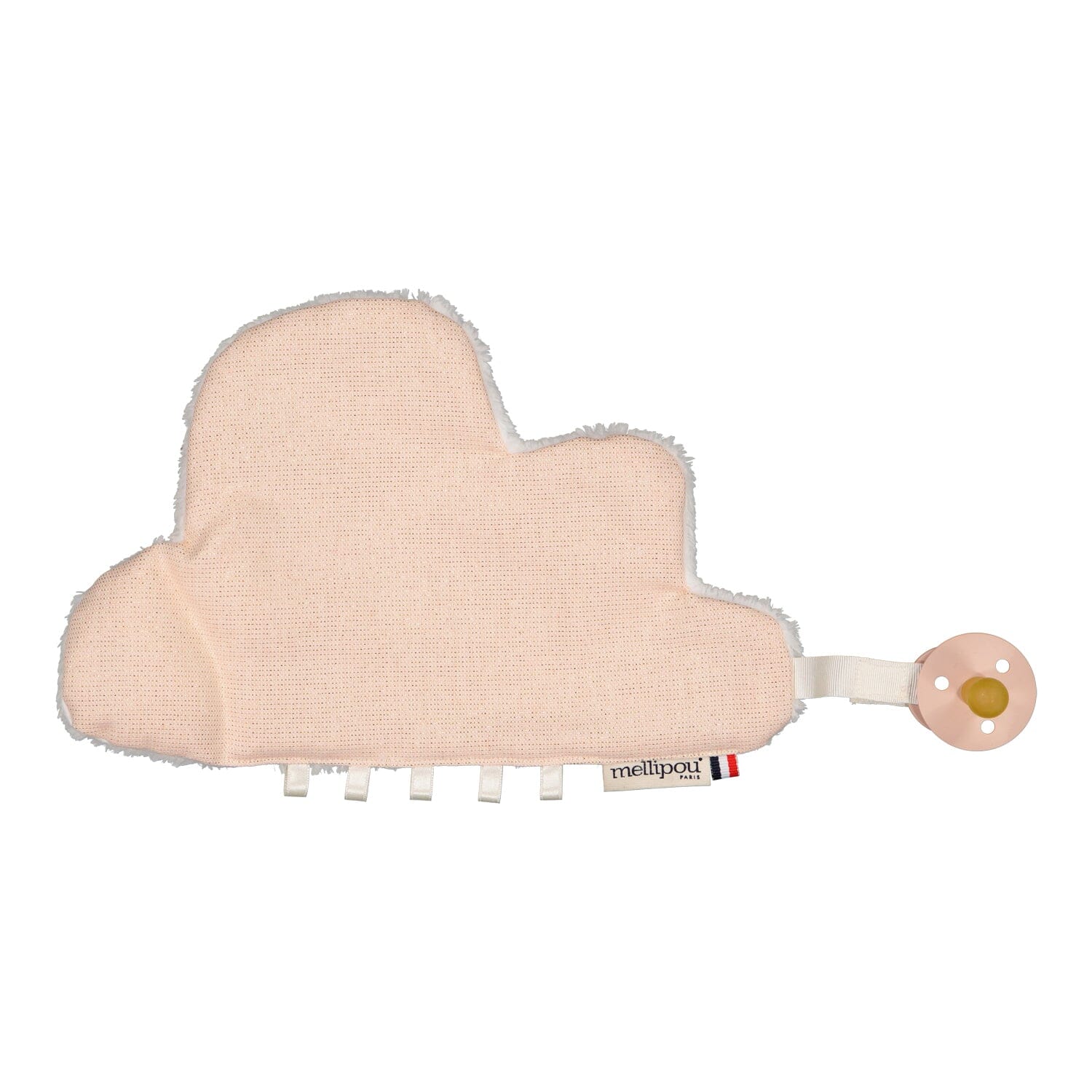 Doudou attache tétine rose à paillette - Taylor doudou attache-sucette MELLIPOU