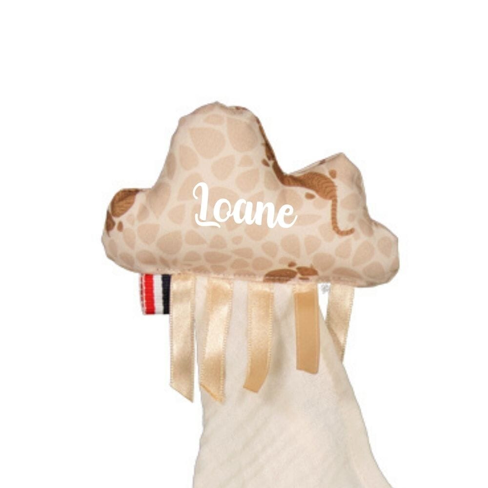 Doudou lange mixte et personnalisable, couleur crème - Elvis doudou lange MELLIPOU