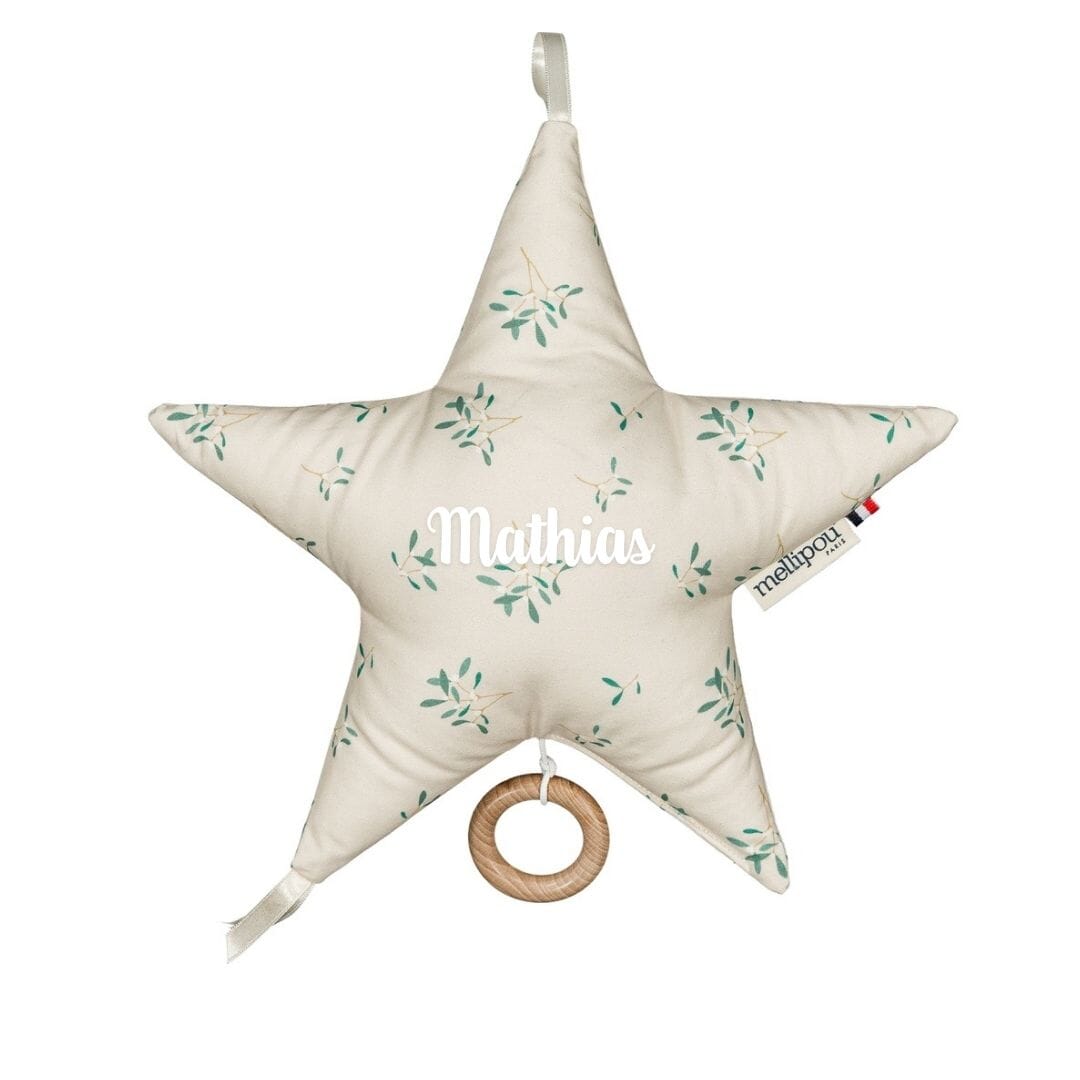 Étoile musicale mixte personnalisable - Léonard coussins musicaux étoile MELLIPOU