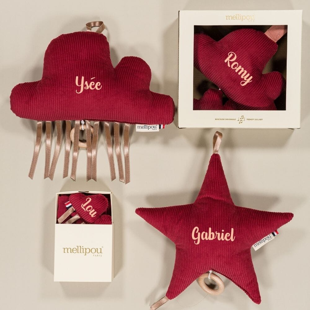 Coffret naissance rouge terracotta-Wilde coffret naissance classique MELLIPOU