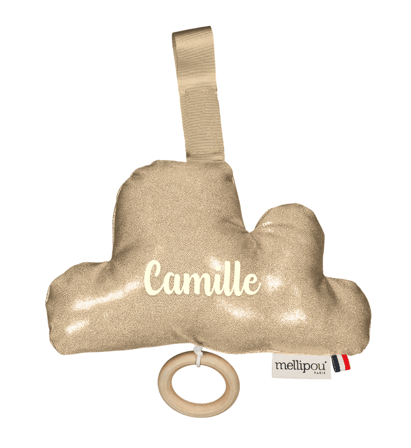 Coussin musical doré pailletté - Chantal Nuage musical MELLIPOU