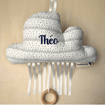 Nuage musical original noir et blanc Dott ( pois noir) coussins musicaux nuage MELLIPOU