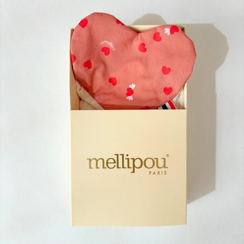 Doudou lange avec son petit coeur - Amour doudou lange MELLIPOU