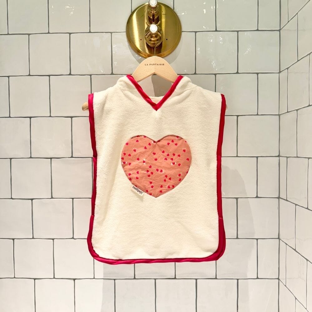 Poncho plage et bain bébé - Amour poncho de bain bébé MELLIPOU