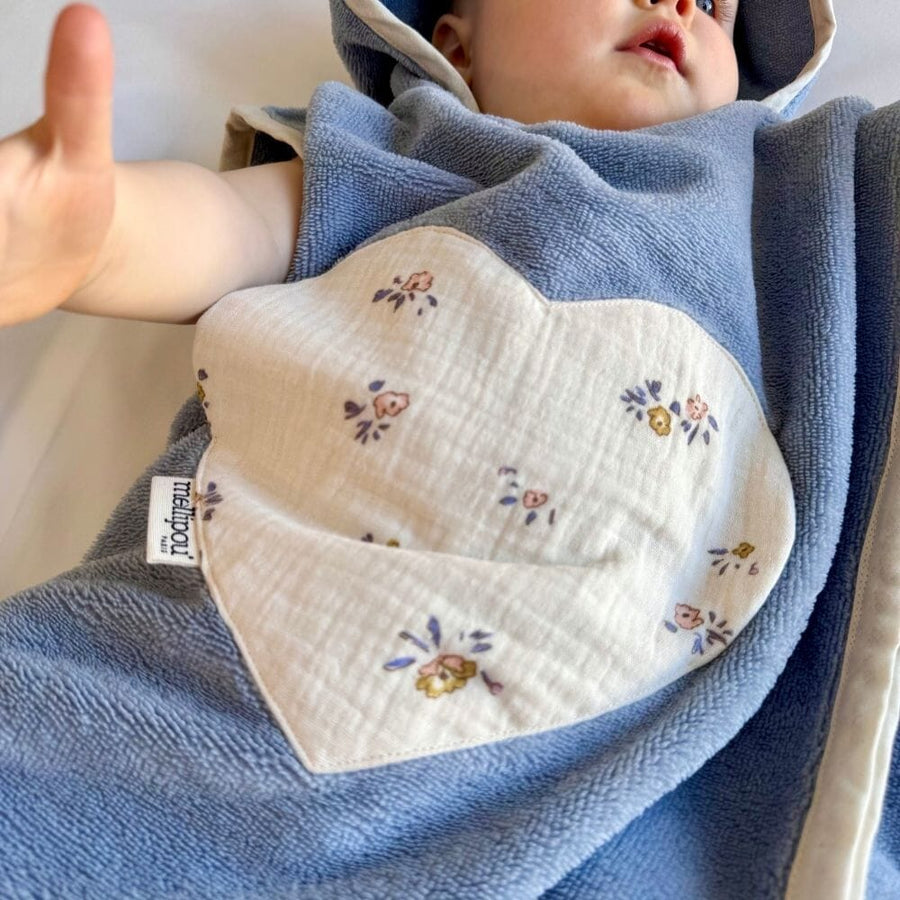 Poncho de bain mixte bébé personnalisable - Angèle poncho de bain bébé MELLIPOU