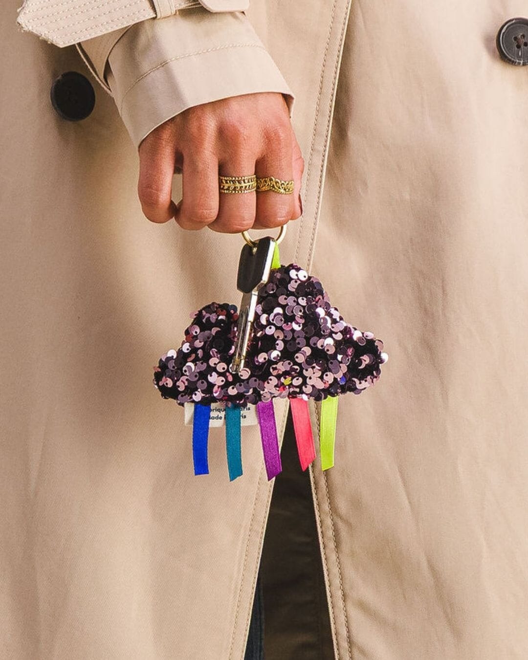 Porte-clés sequins rose - Liliane Porte-clés MELLIPOU