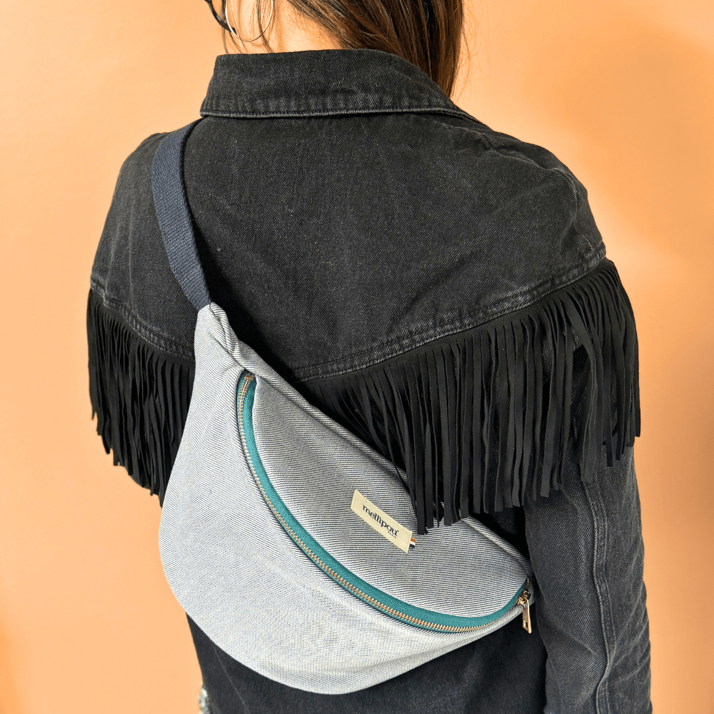 Sac banane à langer jean - John Accessoires de poussette pour bébés MELLIPOU