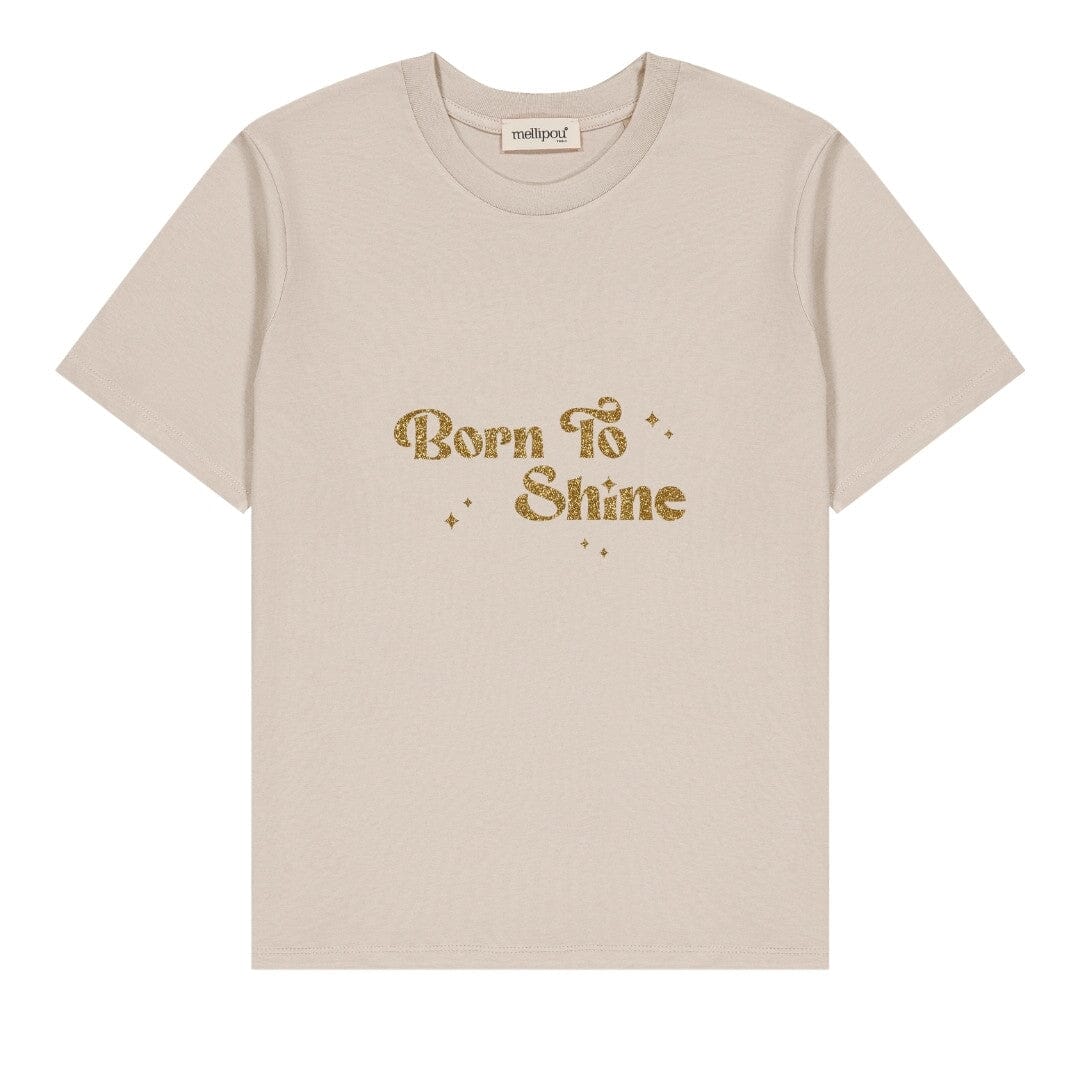 Tee-shirt femme paillettes - Message "Born To Shine" tee-shirt MELLIPOU