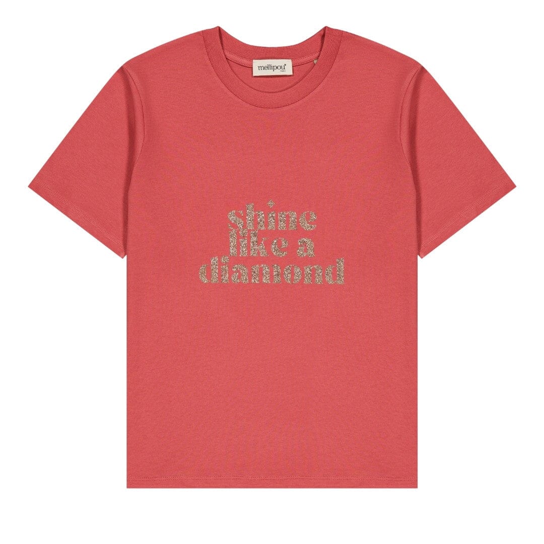 T-shirt femme à paillettes - Message “Shine Like a Diamond” tee-shirt MELLIPOU