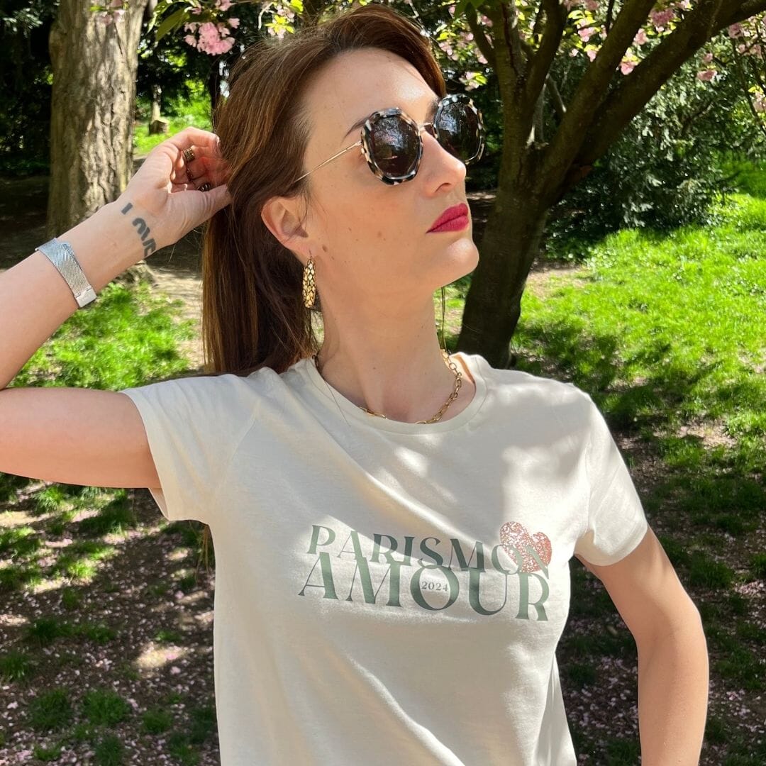 Tee-shirt femme écru - Paris mon amour tee-shirt MELLIPOU