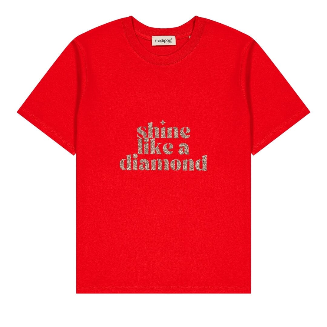 T-shirt femme à paillettes - Message “Shine Like a Diamond” tee-shirt MELLIPOU