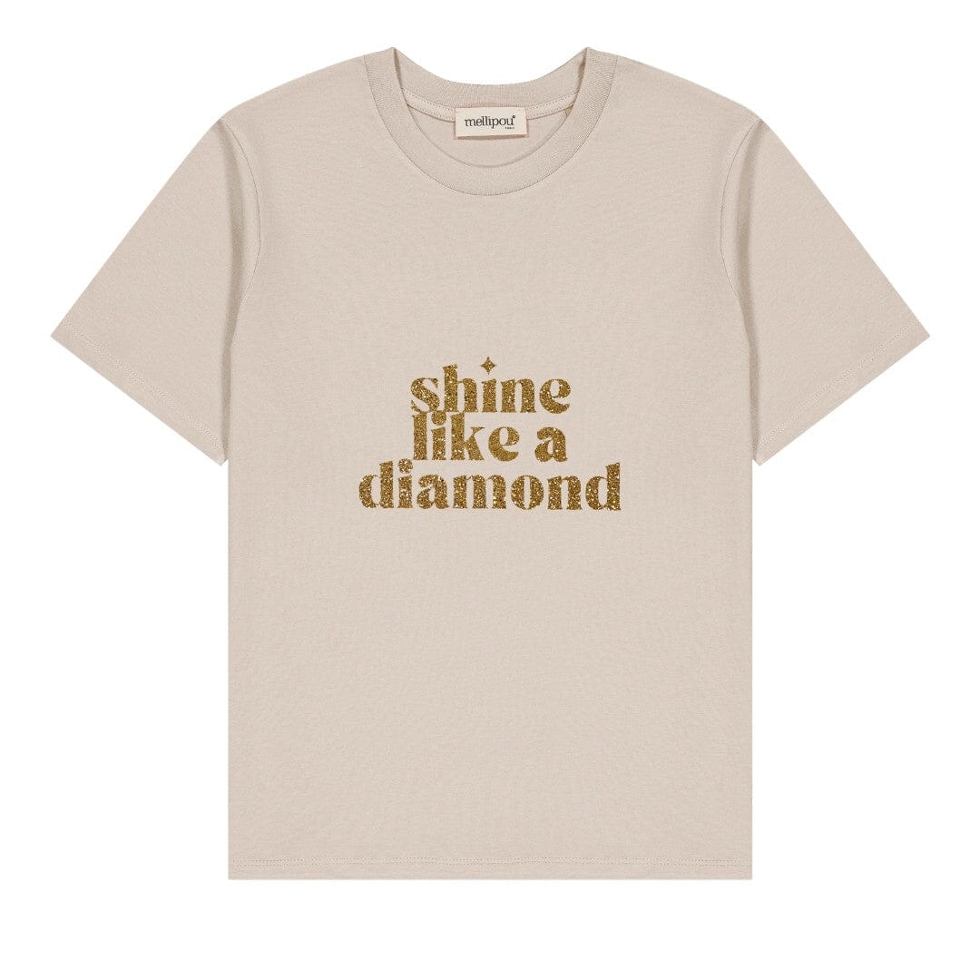 T-shirt femme à paillettes - Message “Shine Like a Diamond” tee-shirt MELLIPOU