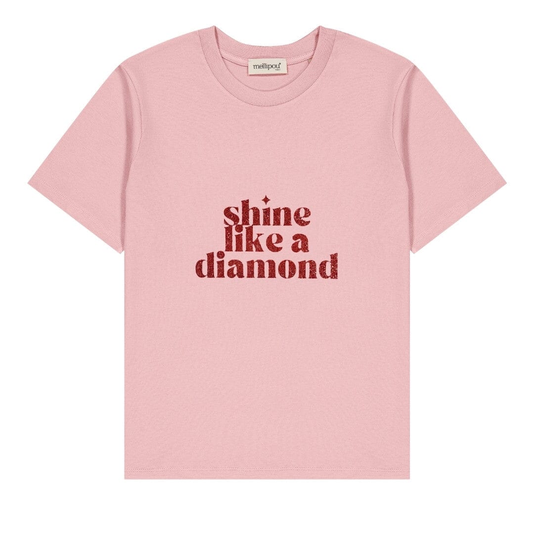 T-shirt femme à paillettes - Message “Shine Like a Diamond” tee-shirt MELLIPOU