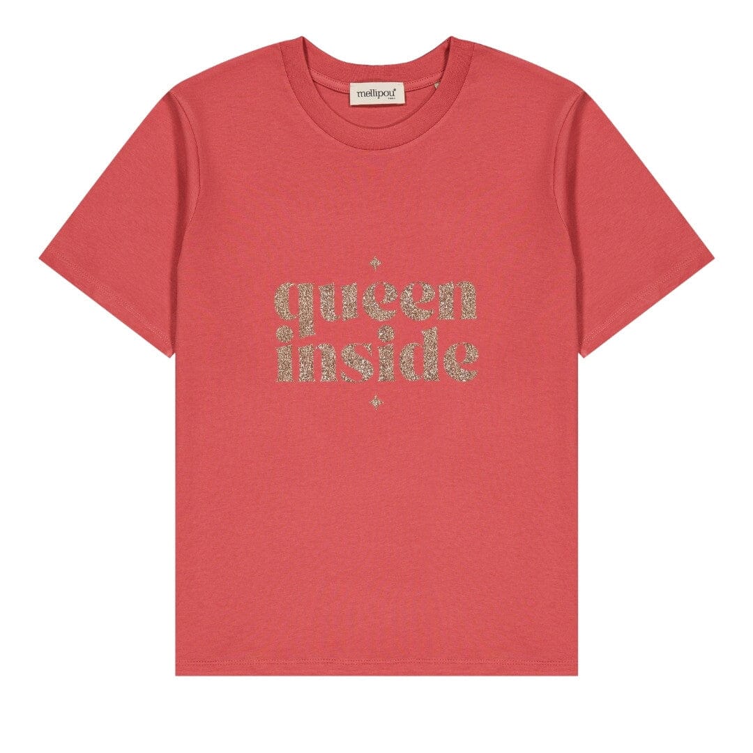 Tee-shirt pailleté femme - Message "Queen Inside" tee-shirt MELLIPOU