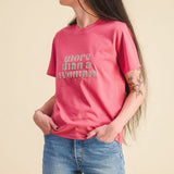 Tee-shirt femme coton - Message pailleté "More than a Woman" tee-shirt MELLIPOU