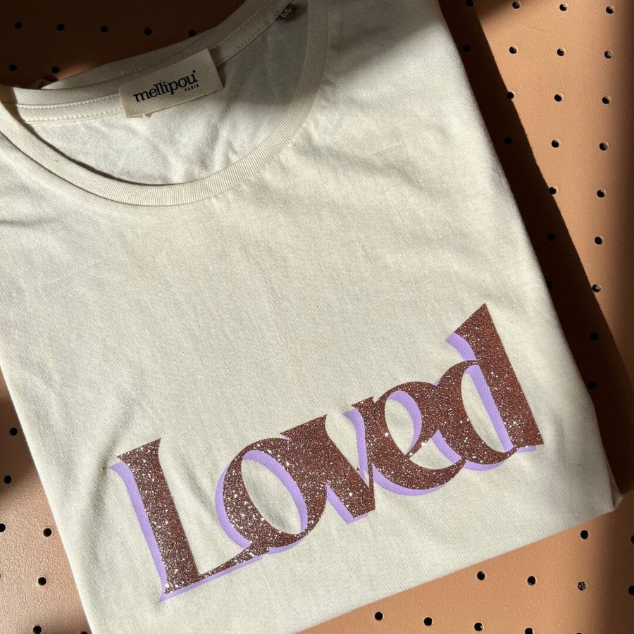 T-shirt femme écru - Loved tee-shirt MELLIPOU