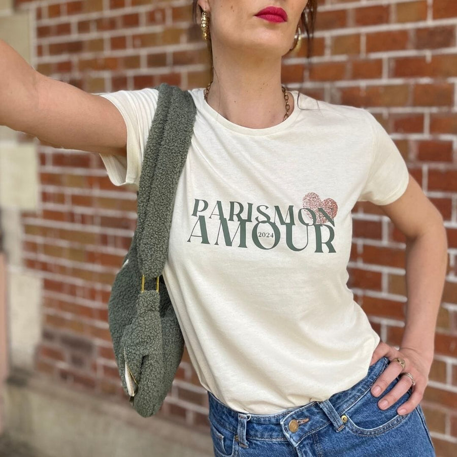 Tee-shirt femme écru - Paris mon amour tee-shirt MELLIPOU