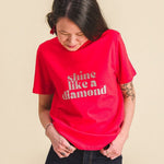 T-shirt femme à paillettes - Message “Shine Like a Diamond” tee-shirt MELLIPOU