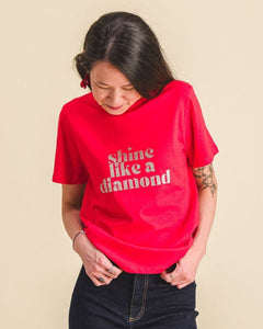 T-shirt femme à paillettes - Message “Shine Like a Diamond” tee-shirt MELLIPOU