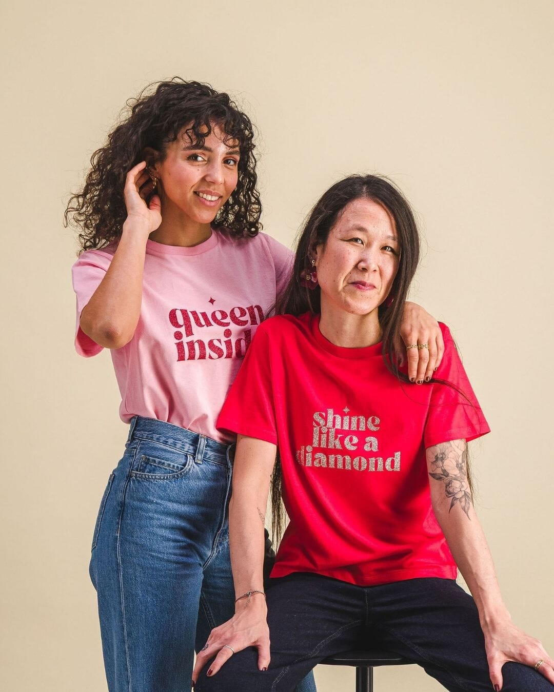 T-shirt femme à paillettes - Message “Shine Like a Diamond” tee-shirt MELLIPOU