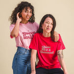 T-shirt femme à paillettes - Message “Shine Like a Diamond” tee-shirt MELLIPOU