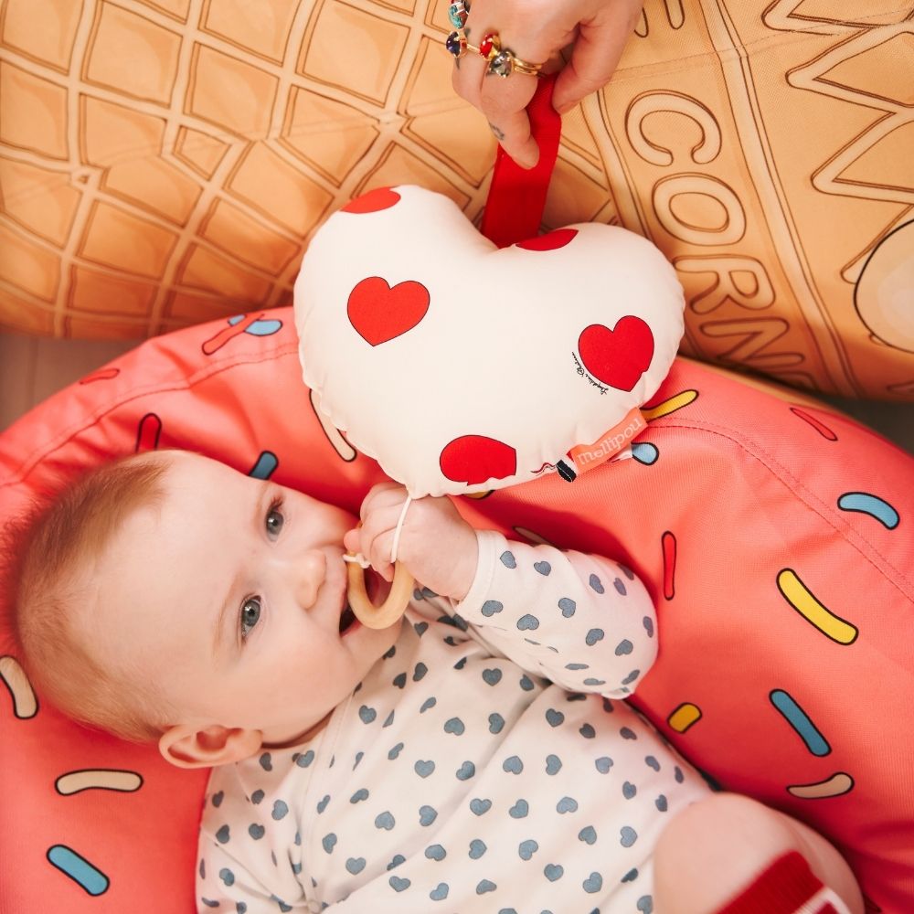 Coussin musical bébé coeur-Leopoldine chateau coussins musicaux mini nuages MELLIPOU